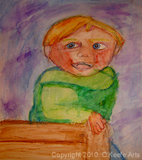 Little Boy Joshy, Watercolor on Paper, Danielle O'Keefe, June, 2009