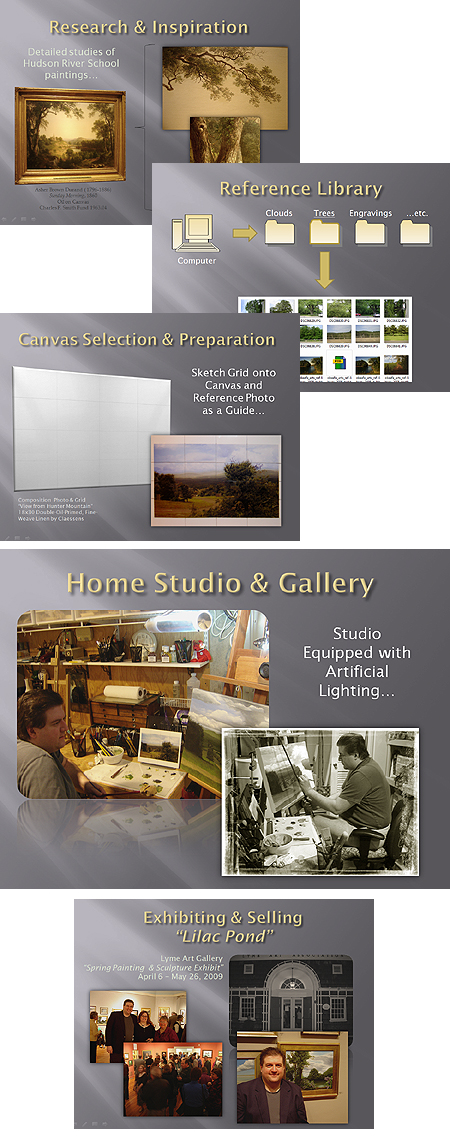 Sample slides from John O'Keefe landscape oil painting presentation