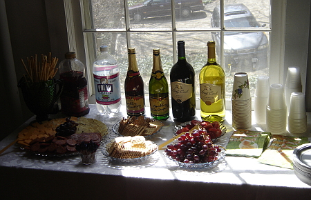 Solo Exhibition, Exhibit opening reception refreshment table