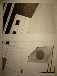 Middle and high school art, John O'Keefe Jr abstract pencil drawing study, created when he was eleven to thirteen years old