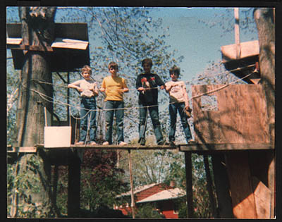 John O'Keefe's childhood tree fort and kids from the neighborhood