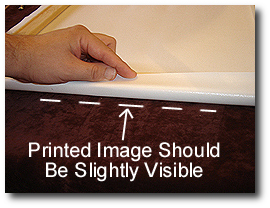 16 x 20 Canvas Stretching - Step 20 - Check that pencil mark aligns with image