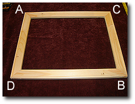 16 x 20 Canvas Stretching - Step 7 - Assemble remaining stretcher bars