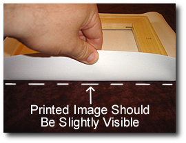 8 x 10 Canvas Stretching - Step 15 - Check that pencil mark aligns with image