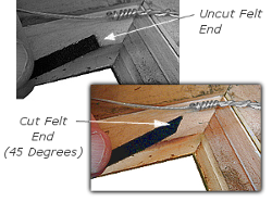 Tutorial for Rabbet Felt - Step 3 - Cut 45 Degree Chamfer to Felt Strip Ends