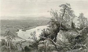 Painting tutorial for 'River Through the Adirondack's' by John O'Keefe - Reference Victorian engraving